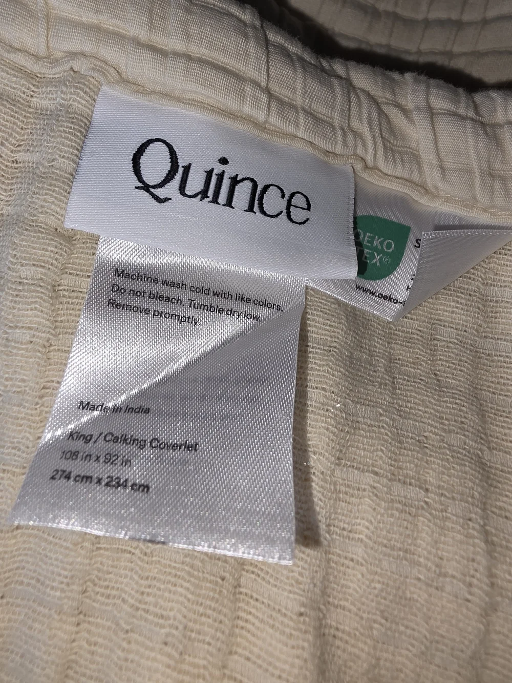 Quince Organic Cotton Ribbed Coverlet - King/Cal King - Ivory